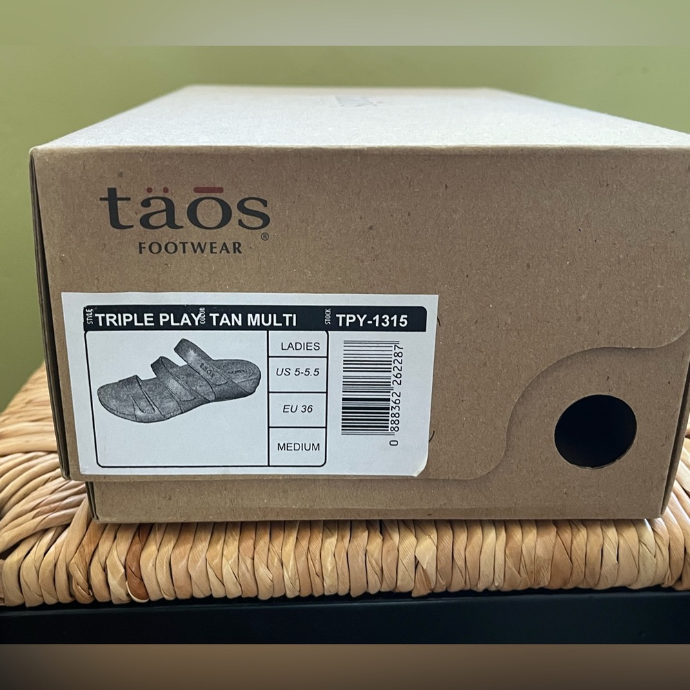 Taos footwear Triple Play Tan Multi Women’s 5 - 5.5 EU36 Sandals Velcro - Picture 11 of 13